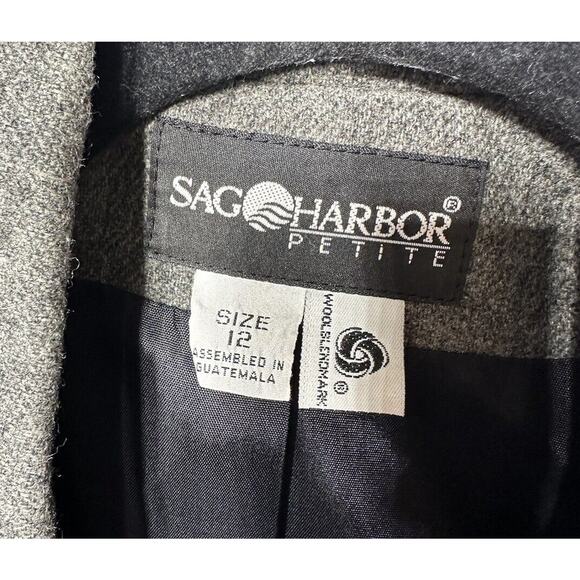 Vintage Sag Harbor Blazer Gray Wool Size 12Petite Y2K 90’s Academic Work - Picture 3 of 9